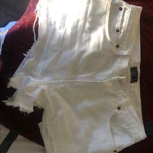 Abercrombie white High Rise Annie Denim Shorts
